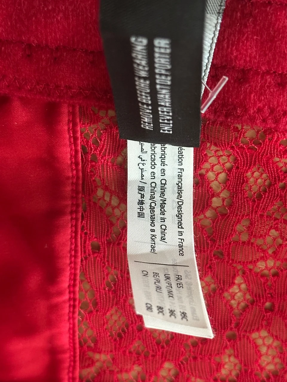 Bustier guêpière Etam vermelho renda 95C com porta-jarretelles – photo 10